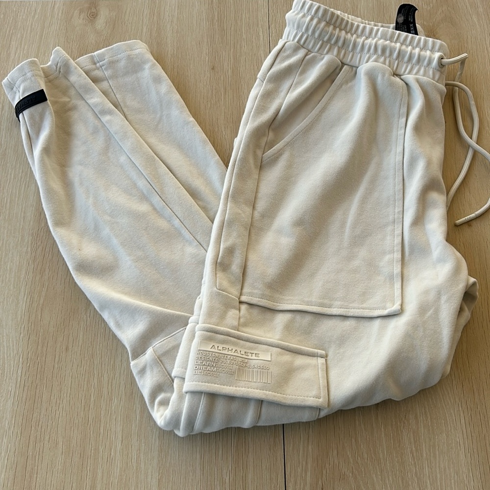 Alphalete Cream Track Pants